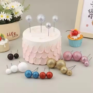 Bolas de Espuma con Purpurina al por Mayor, Decoración para Pastel de Cumpleaños, Bola Decorativa - Product Image 6