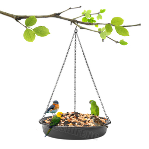 Mangeoire à oiseaux automatique et portable pour l'extérieur Plateau à graines suspendu en fer durable Bain-marie Plateau simple Distributeur de nourriture pour oiseaux sauvages - Product Image 3