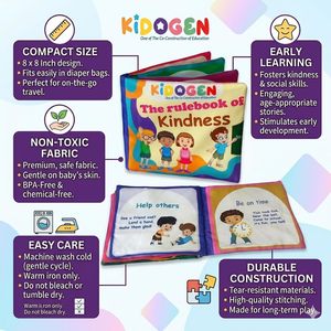 Libro de Tela KIDOGEN Kindness para Niños |   Aprende sobre las normas de conducta, el compartir y la empatía |   Libro de Actividades de Habilidades Sociales y Aprendizaje Emocional - Product Image 6