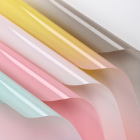 Papier d'emballage floral imperméable dégradé, coloré et brillant pour bouquets, fournitures pour fleuristes en gros