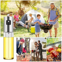 Bouteille pulvérisateur d'huile d'olive à livraison rapide, en acier inoxydable et verre borosilicate, sans BPA, brume fine pour friteuse à air, grillades et cuisson