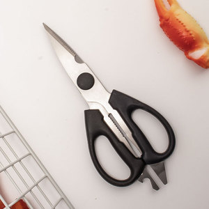 Stainless Steel <b>Kitchen</b> <b>Scissors</b> Black Multi Functional Barbecue Food Cutter With Bottle Opener Household Use - Product Image 3