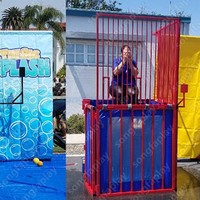 Dunk Tank Gonflable en Métal, Jeu Aquatique de Lancer, Amusement pour Carnavals, Enfants et Adultes, Location pour Fêtes, Équipements et Manèges de Parcs d'Attractions Extérieurs