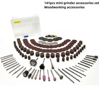 Ensemble d'accessoires pour mini-meuleuse électrique de 141 pièces, outil rotatif pour percer, meuler, couper et polir