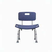 Chaise de douche légère et réglable en hauteur avec support dorsal amovible en aluminium pour personnes âgées