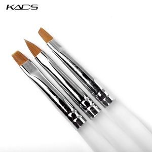 3pcs Acrylic UV Gel Extension Builder Pen Nail Art <b>Brushes</b> Painting Drawing 3D Line Grid Petal French Manicure Tips Tools - Product Image 5