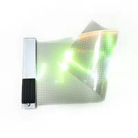 Pantalla LED de Papel Flexible P4 P5 P6 P7 P8 P10, Letrero Digital, Tira Transparente para Ventana, Pantalla LED Publicitaria