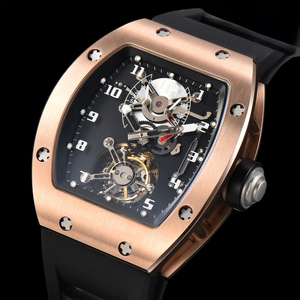 Montre de luxe classique pour homme avec tourbillon, mécanique à remontage manuel, affichage double réserve de marche, étanche, montre de sport - Product Image 2