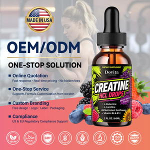 Creatina HCL en Gotas Líquidas de Marca Privada OEM ODM, 1500 mg con L-Carnitina, L-Glutamina, BCAA, Sabor a Bayas, Impulso de Energía Muscular - Product Image 1