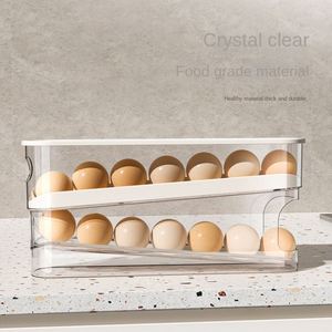 Egg Box Storage Refrigerator Food Grade <b>Rolling</b> Egg <b>Rack</b> Kitchen Fresh Side Door Refrigerator Storage Injection Plastic - Product Image 3