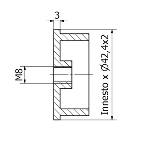Tapa plana de acero inoxidable AISI 316, rosca M8, acabado satinado, C110224, tamaños de tubería SKU, 12mm, 50mm, aleación de acero al carbono estándar BSPT - Product Image 2