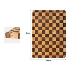 Planche à découper en bois massif de sapele, style artistique écologique, design en damier, vente en gros, très demandée, pour usage domestique - Product Image 3