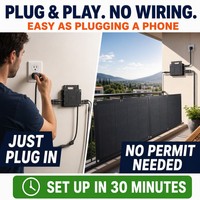 Panneau solaire bifacial flexible à double vitrage 800W ultra-mince portable étanche avec micro-onduleur, installation facile pour balcon