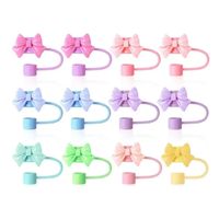 10mm tasse paille Toppers réutilisable mignon arc paille Topper Silicone paille couvre pour gobelet Stanly