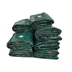 Bâche imperméable verte pour extérieur, tissu tissé de poids moyen, style uni, pour la protection des véhicules et des machines - Product Image 1
