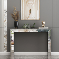 Table console moderne en verre miroir