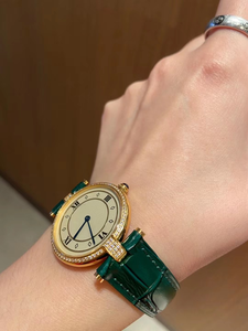 Reloj mecánico automático moderno y elegante, correa de piel de vaca con estampado de cocodrilo verde, resistente al agua - Product Image 6