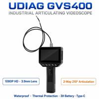 Vidéoscope articulé industriel UDIAG GVS400 1080P 3,9 mm 210 °   Caméra d'inspection endoscopique avec écran HD 4,3 pouces, étanche