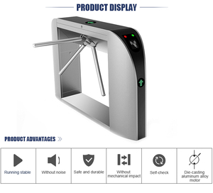 Porte de <span class=keywords><strong>portique</strong></span> de contrôle d'accès de tourniquet de trépied de pont de mécanisme semi-automatique de l'acier inoxydable 304 pour l'entrée de gymnase/bâtiment - Product Image 2