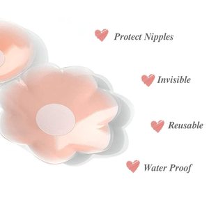 وسادات حلمات قابلة لإعادة الاستخدام مقاومة للماء وغير مرئية غطاء حلمات رقيق ذاتي اللصق مصنوع من السيليكون عالي الجودة - Product Image 4