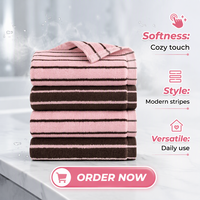 Serviette de bain 100% coton, catégorie A, grande taille avec fines rayures, pour la maison et les voyages