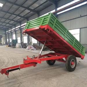 Remolque Agrícola Hidráulico con Volquete, Caja Verde, Chasis Rojo, Doble Eje, Autodescarga, Engranaje Central, Alta Seguridad, 2 Años de Garantía - Product Image 1