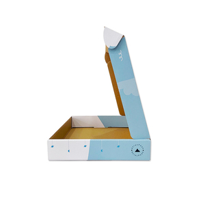 Cartón azul Tuck Top mail <span class=keywords><strong>Box</strong></span> embalaje ropa Cajas de Regalo plegable cinco tres siete capas con logotipo - Product Image 3