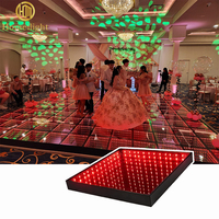Pista de Baile Espejo Mate de 12x12 pies, Efecto Infinito 3D, Baldosas LED de 50x50 cm para Bodas