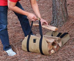 Free Sample Heavy Duty Water Resistant Waxed Nylon Firewood <b>Log</b> Carrier,39"X18" Firewood <b>Holder</b>,Fireplace Wood Stove - Product Image 6
