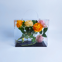 Vase de table décoratif portable en acrylique transparent rectangulaire moderne simple pour la Saint-Valentin, fait à la main, taille personnalisée