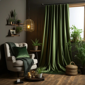 DaiRui Rideaux de luxe européens élégants <span class=keywords><strong>en</strong></span> velours, rideaux occultants <span class=keywords><strong>en</strong></span> velours vert pour mariage - Product Image 4