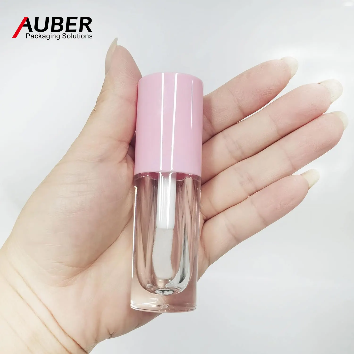 Penjualan Terbaik tabung Lip Gloss tongkat bulat 6ml dengan sikat besar tabung Lip Gloss Label pribadi dengan kotak dan Logo