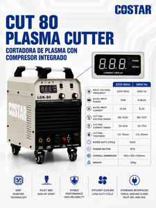 Costar Manufacture Power Source Built in Compressor Cortadoras Industrial Welders Portable <b>Plasma</b> Cutter <b>Cutting</b> Welding <b>Machine</b> - Product Image 4