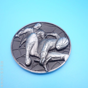 Pièce commémorative Spider-Man en alliage de zinc, argent antique, relief de dessin animé, cadeau, bijou de collection - Product Image 1