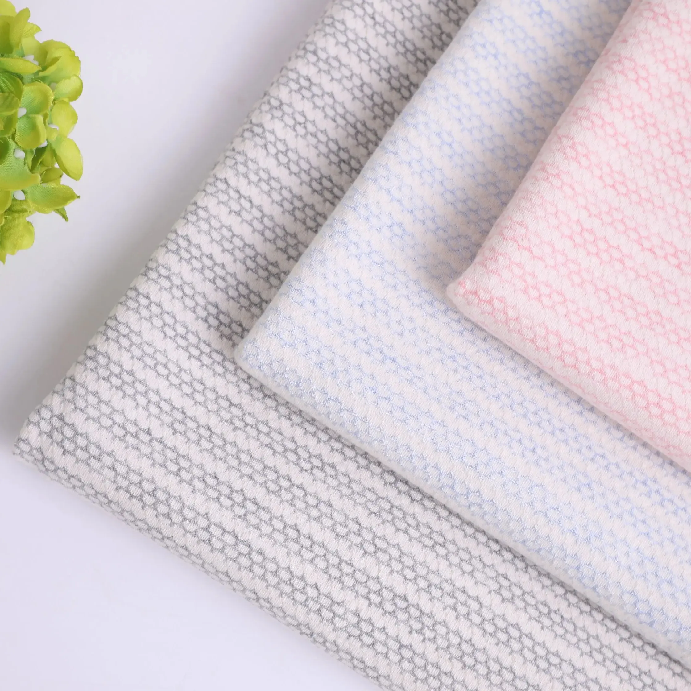 Diseño personalizado StripeOrganic Cotton Spandex Fleece Micro Cotton Velvet Telas para ropa