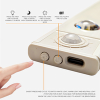 Lumière intelligente minimaliste moderne à détection humaine, bande lumineuse ultra-fine pour œil-de-meur, rechargeable, auto-adhésive, LED, PVC, pour armoires