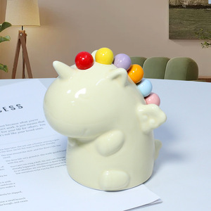 Ensemble de fourchettes à fruits <span class=keywords><strong>en</strong></span> céramique licorne avec pot de rangement, design Art Déco, durable, sécurité enfant, pour desserts à la maison - Product Image 5