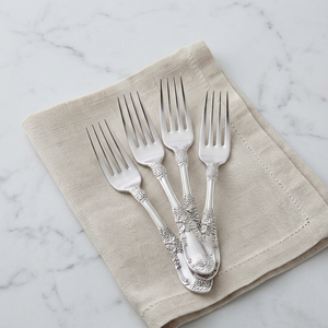 Ensemble de fourchettes élégantes en métal avec manches ornées, finition miroir haute brillance, compatibles lave-vaisselle, pour les dîners de mariage - Product Image 1