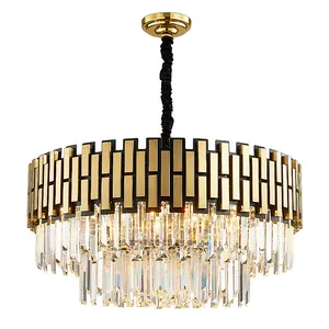 İngiltere popüler ev kullanımı k9 kristal dekoratif avize yuvarlak yeni led tavan lambası modern oturma odası için