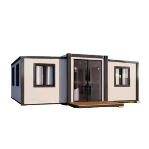 リトルハウス拡張可能コンテナハウス36平方メートル小さな家2ベッドルームバスルームとキッチンオールインワン折りたたみ式ポータブルハウス