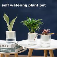 Jardinière intelligente ronde en plastique hydroponique Pot de plante à arrosage automatique