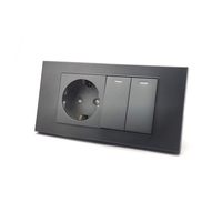 Module 4 voies Moyen-Orient, plaque longue gris PC, prise murale électrique de luxe moderne pour maison