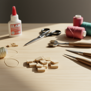 Accessorio Rettangolare in Legno Ilan 17x13.5mm 15pz per Decorazioni Artigianali - Product Image 2