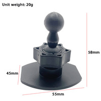 360 degrés rotatif adhésif voiture tableau de bord accessoires support de téléphone portable 17mm fil boule adaptateur de montage