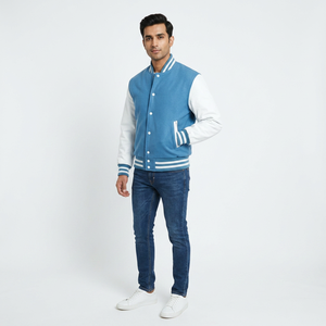 Classic letterman varsity <b>jacket</b> for <b>men</b> and women perfect for school team uniform or trendy street outfit - Product Image 1