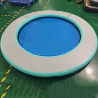 Fabricante de China, hamaca de agua flotante portátil personalizada, hamaca de agua inflable para piscina con centro de malla para recreación