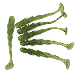 Señuelo de pesca de silicona sin anzuelos, tipo gusano espiral con cola en T, 6 cm, 1.3 g, paquete de 6, para pesca de lubina en agua dulce. - Product Image 2