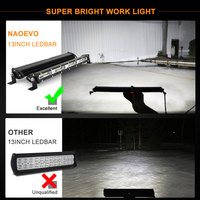Barre lumineuse LED 12V pour voiture, 7, 13, 20 pouces, 60/120/180W, projecteur, feu antibrouillard, éclairage de travail, pour tout-terrain, camion, remorque, 4x4, VTT, lampe de conduite