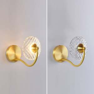 Nordique moderne minimaliste cuivre applique salon luxe fond mur allée lampe LED verre corps <span class=keywords><strong>Auto</strong></span> couleur chambre décor - Product Image 2