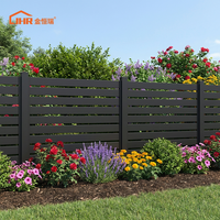 JHR Chine Panneaux de clôture décoratifs de jardin en aluminium personnalisés lamelles de clôture en aluminium revêtues de poudre noire